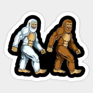 Bigfoot and Yeti best friends,Sasquatch Sticker